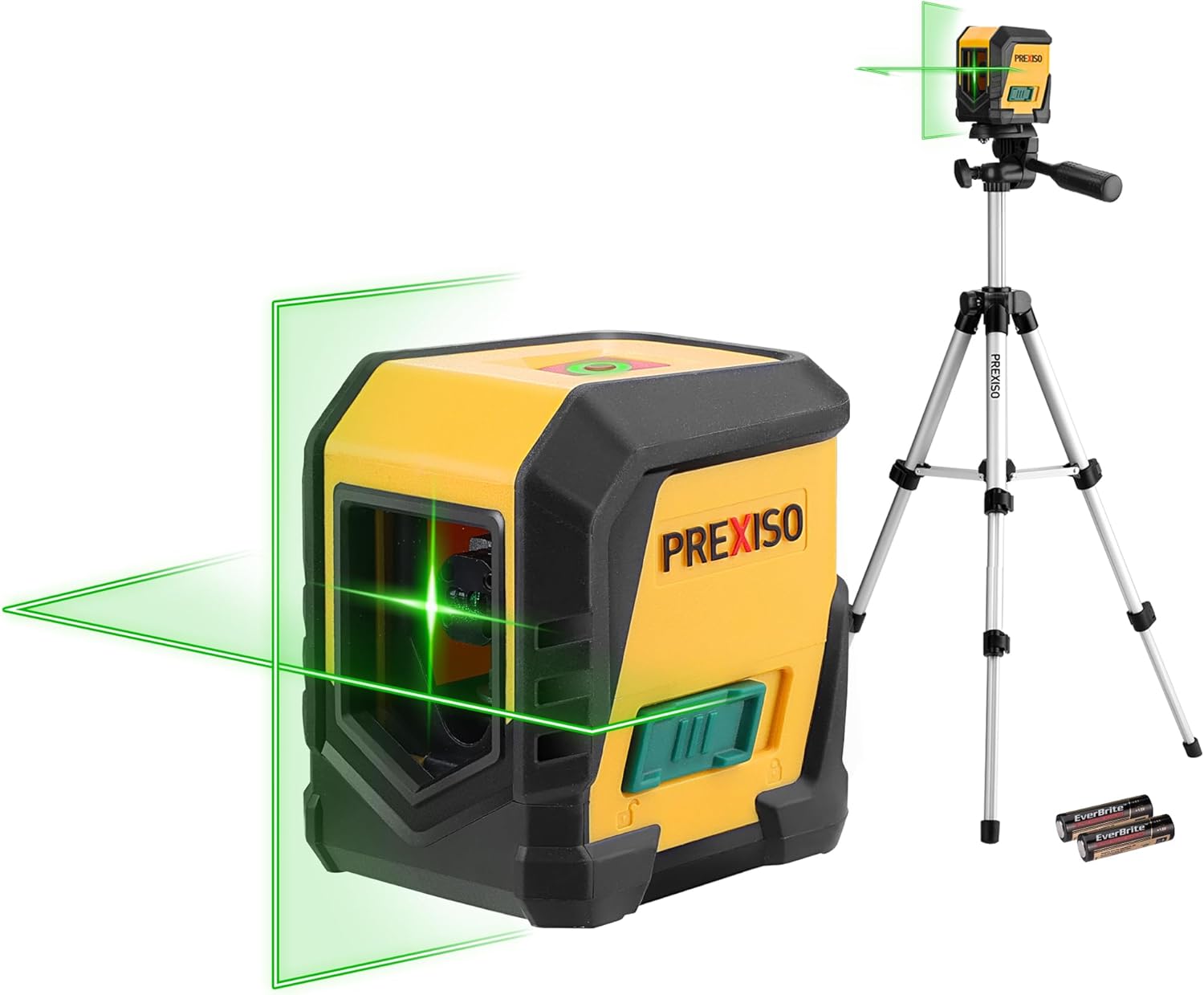 PREXISO Laser Level with Tripod, 65Ft Self Leveling Cross Line Laser Level, Green Line leveler Tool for Hanging Pictures, ...