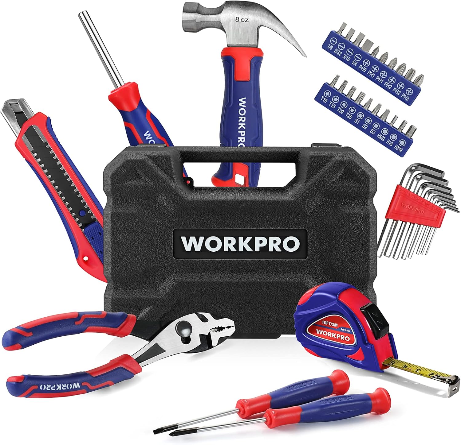 WORKPRO 35-Piece Tools Set, General Household Tool Kit with Storage Toolbox, Basic Tool Set for Home, Garage, Apartment, D...