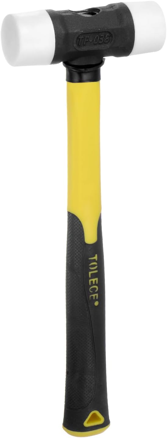 HARFINGTON Rubber Mallet Hammer 22oz 38mm Dia Double-Faced Soft Nylon Hammers with Non-Slip Handle for Camping Home Improv...