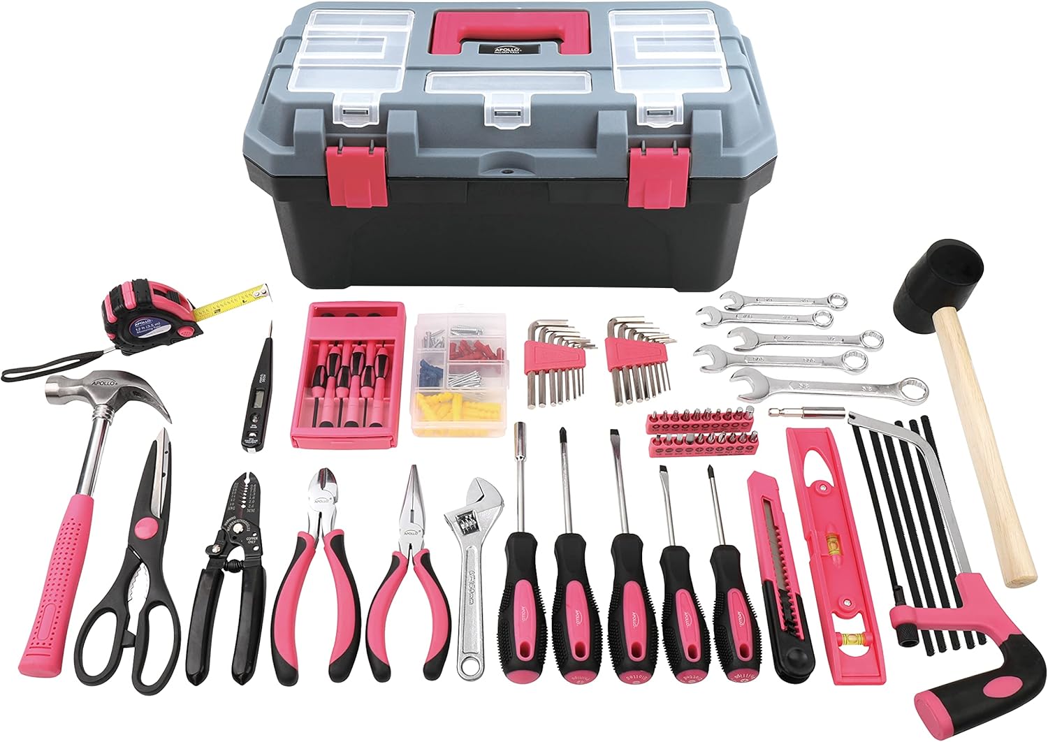 Apollo Tools 170 Piece Household Tool Kit with Carrying Toolbox and Essential Tools for DIY Assembly, Maintenance, Repairs...