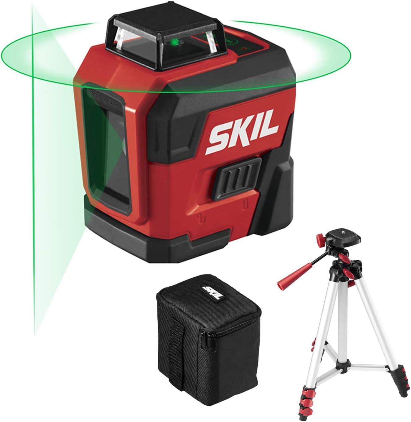 SKIL 65ft. Green Self-leveling Cross Line Laser Level with Horizontal and Vertical Lines, Rechargeable Lithium Battery wit...
