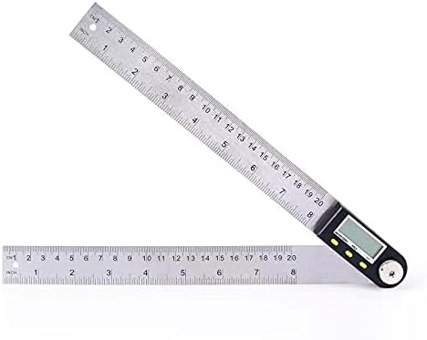 Delgada 8 inch/200mm Digital Angle Finder Ruler - Stainless Steel Protractor for Woodworking and Construction - Battery In...